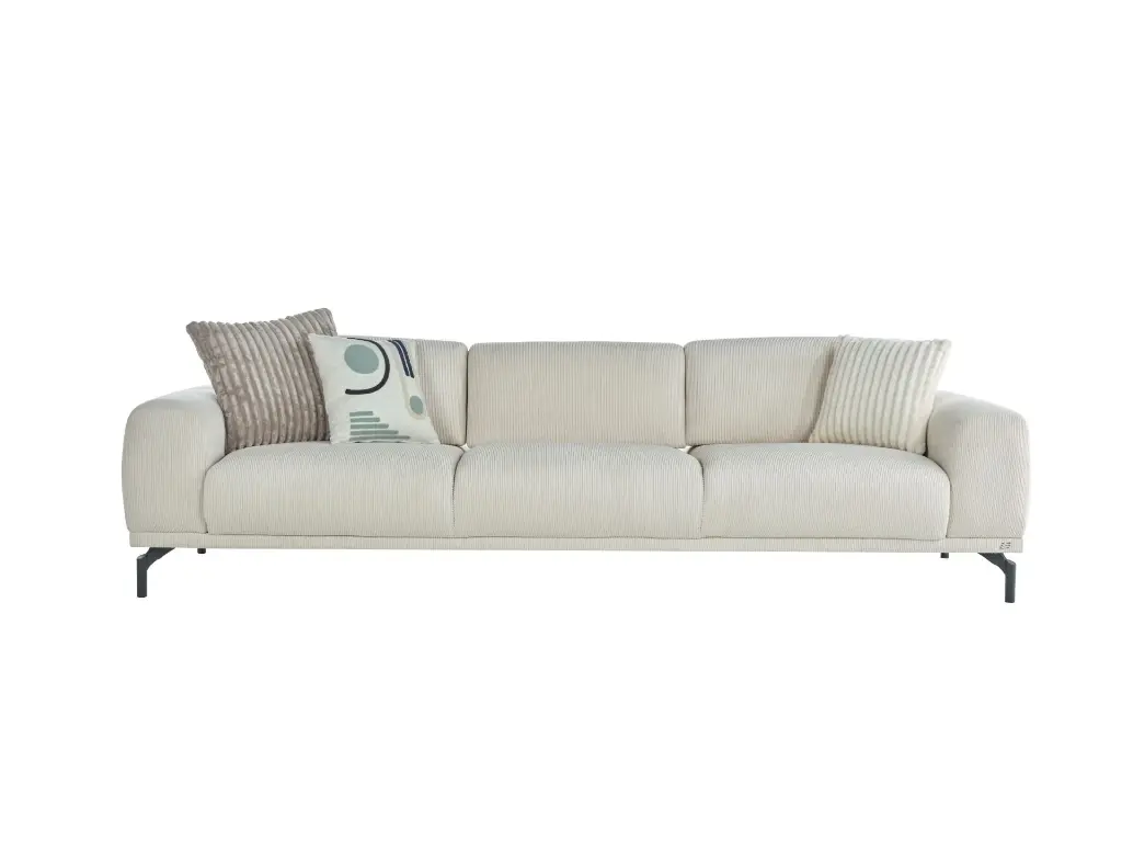 PLATO S SYH DORTLU 5B-STRIPE KREM DUZ//STRIPE VIZON PELUS///////LINEN KREM