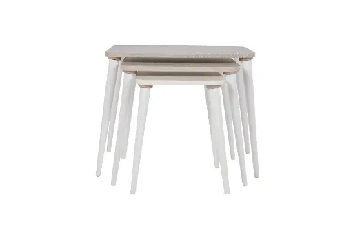 [22AYY3304SCGA] ALYA ZİGON SEHPA SEDEF KREM/GOCCE TEKSTİL DESEN