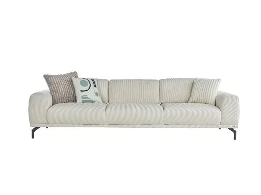 [201PLOS4L05000001] PLATO S SYH DORTLU 5B-STRIPE KREM DUZ//STRIPE VIZON PELUS///////LINEN KREM