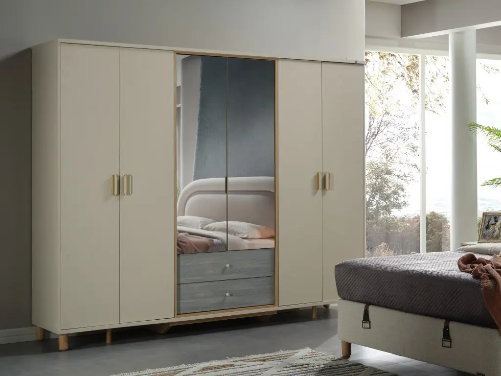 LINUS 6 KAPAKLI DOLAP MOLLY VIZON BEJ /MITRA MESE   