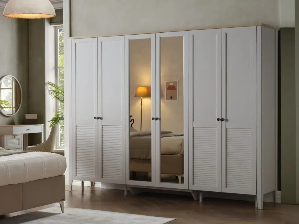 FIONA 6 KAPAKLI DOLAP SEREZ GRI/FİONA MEŞE