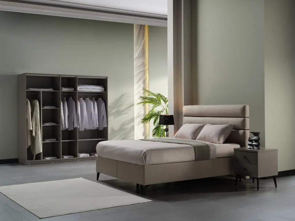 TRUVA 5 KAPAKLI DOLAP ERCİYES KREM/TRUVA TEKSTİL