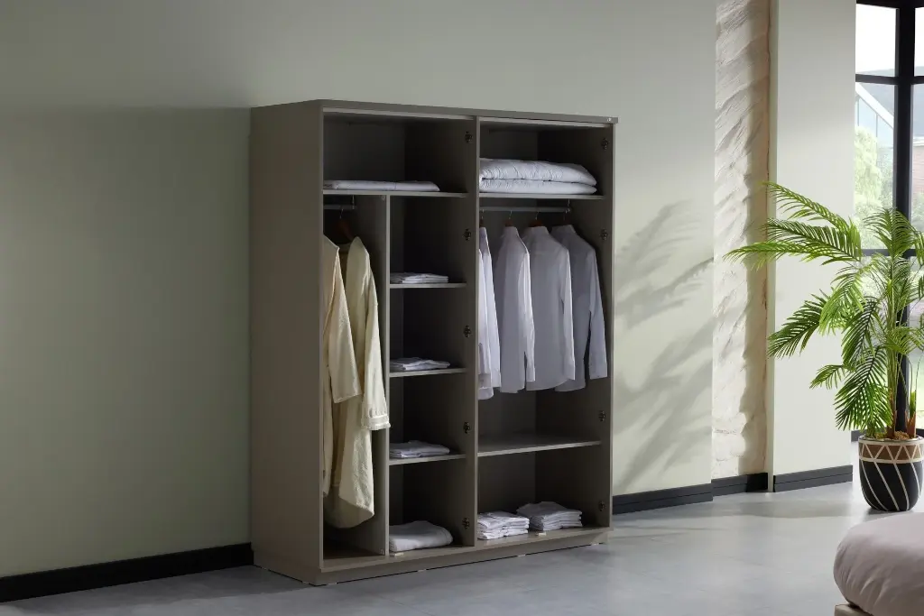 TRUVA 4 KAPAKLI DOLAP ERCİYES KREM/TRUVA TEKSTİL