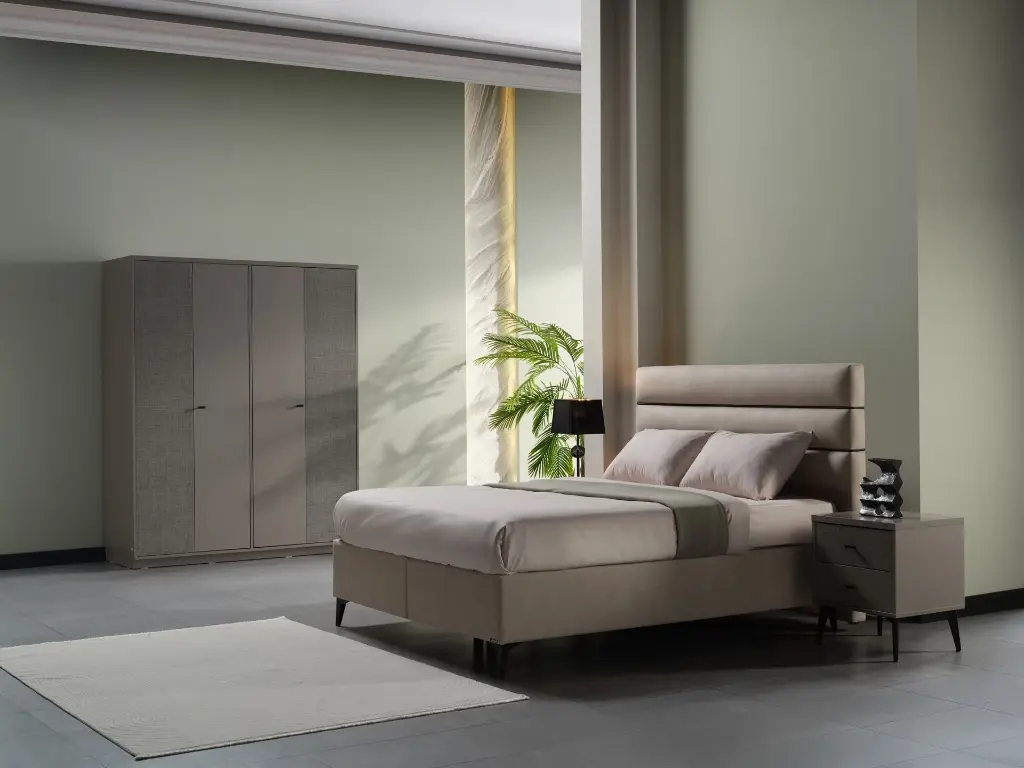 TRUVA 4 KAPAKLI DOLAP ERCİYES KREM/TRUVA TEKSTİL