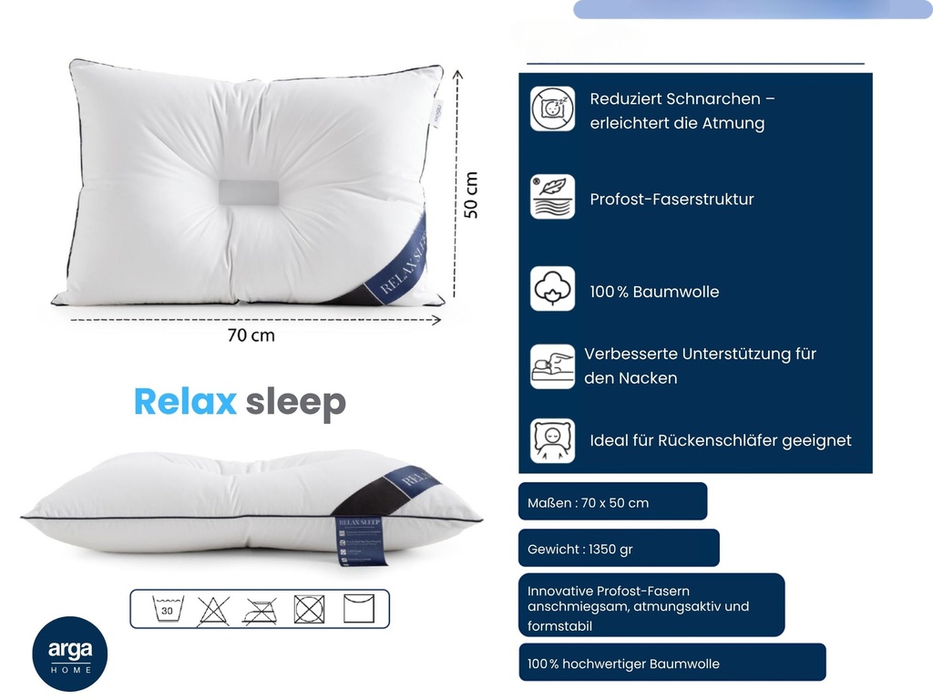 AH RELAX Sleep – Anti-Schnarch Visco-Kopfkissen 