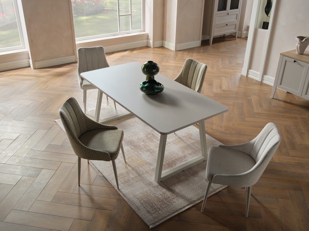 FİONA 8235 SANDALYE 2 li FIONA GRI MAT/FIONA KREM-VIZON ANA VELVABASIC HM06 YES/// 