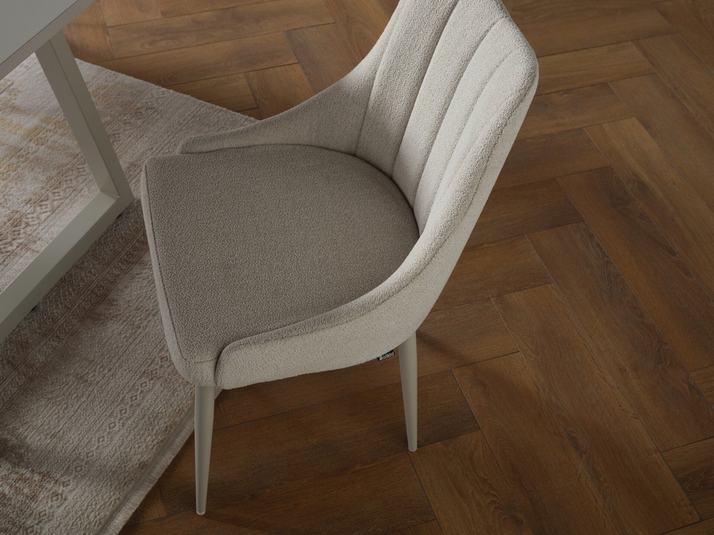 FİONA 8235 SANDALYE 2 li FIONA GRI MAT/FIONA KREM DUZ NEWCOSWELL E-6351 34-01/// 