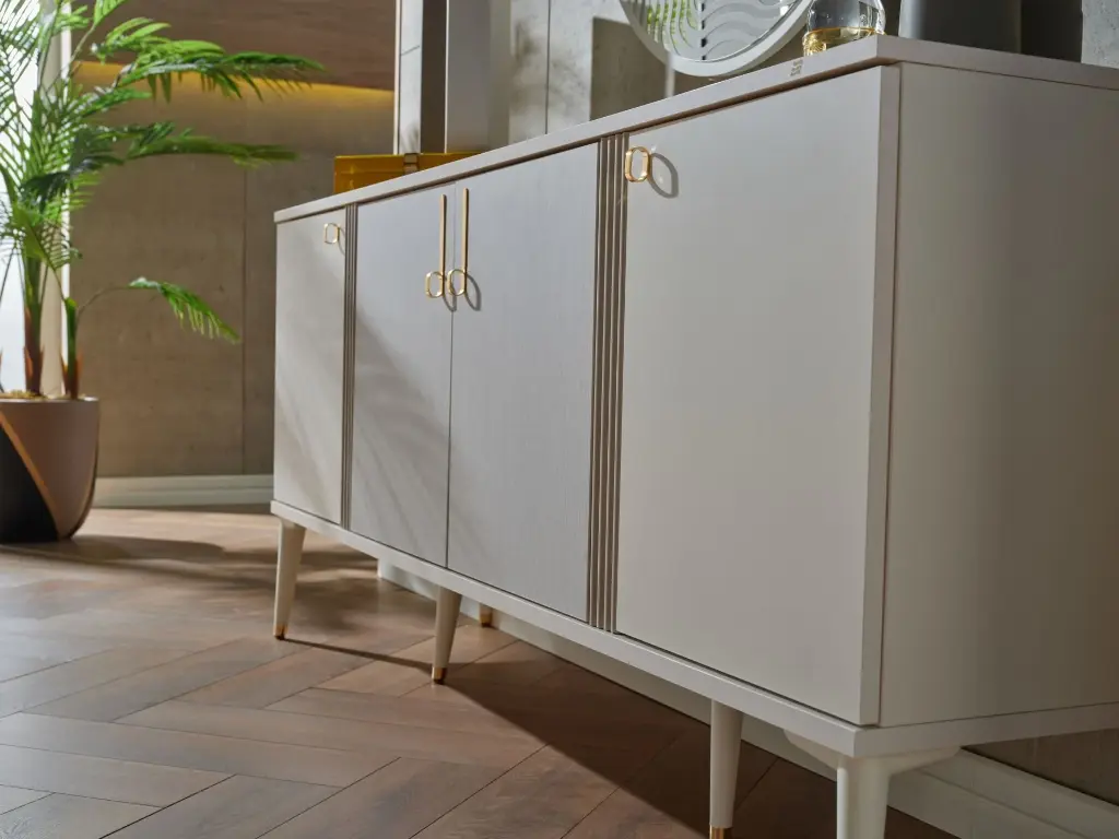 ALYA KONSOL SEDEF KREM/GOCCE TEKSTİL DESEN