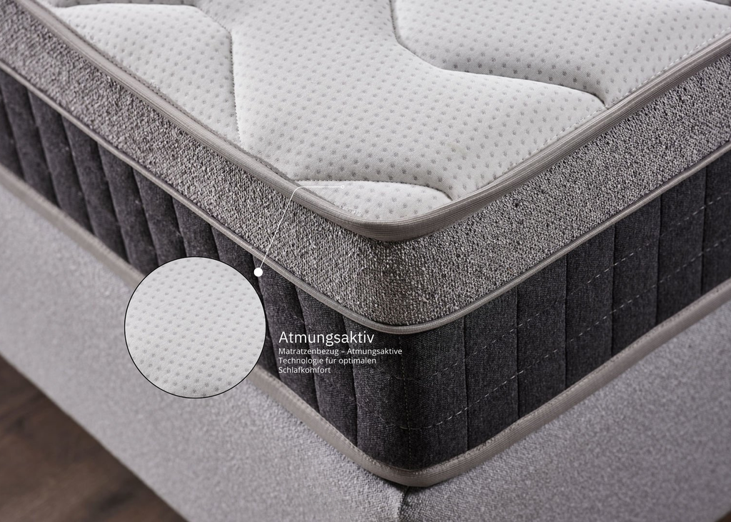 A-CLOUD Boxsprinbgett mit Stauraum , GRAU , 160x200