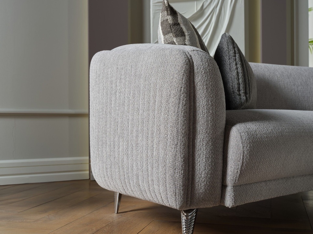 Aysa X Üçlü Koltuk Sabit Gri