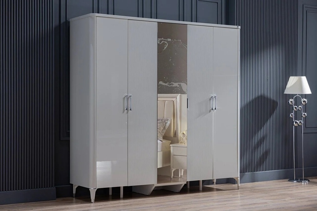 [22ANA2005ZIGM] ARENA 5 KAPAKLI DOLAP PORSELEN BEYAZ/MIRA DESEN