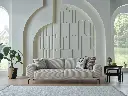 PLATO S SYH UCLUYTLI 5B-STRIPE KREM DUZ//STRIPE VIZON PELUS///////LINEN KREM DUZ2/PUNCH PLATO S YESIL DESEN////STRIPE EKRU PELUS