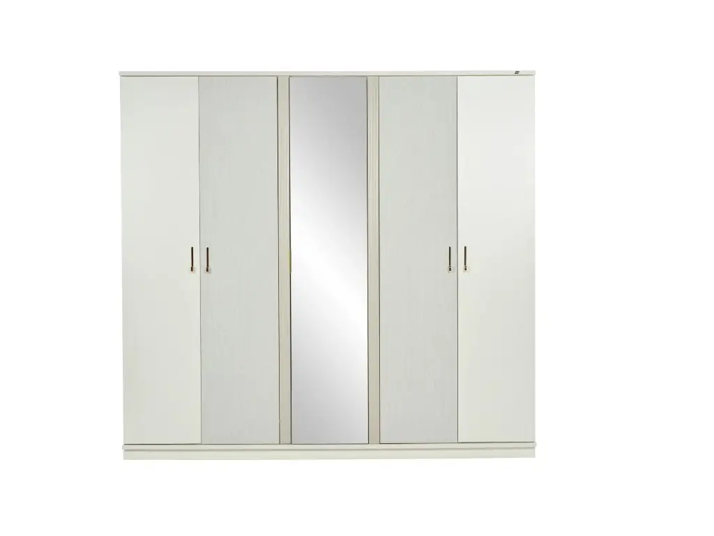 ALYA 5 KAPAKLI DOLAP SEDEF KREM/GOCCE TEKSTİL DESEN