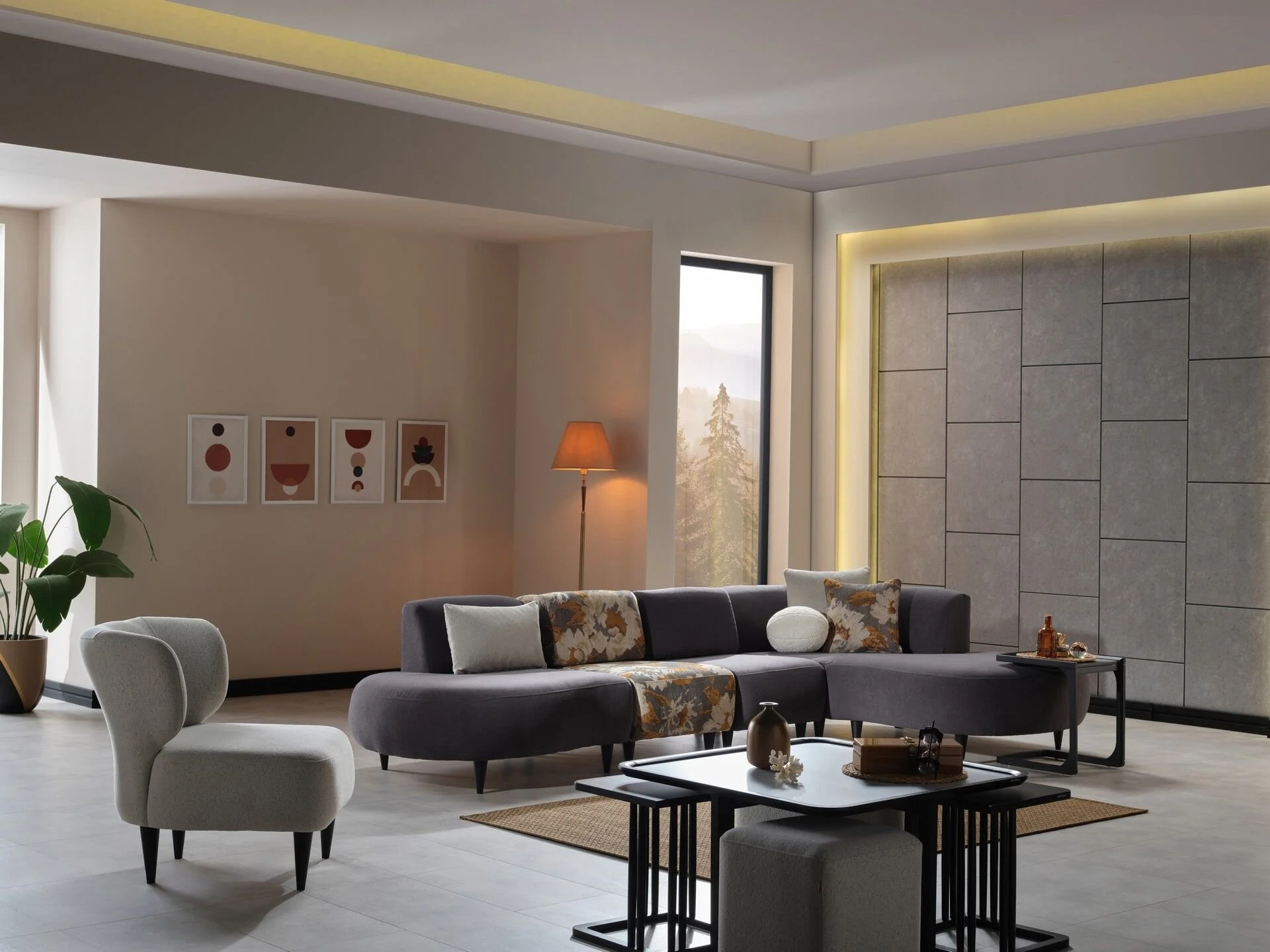 Teddy Ecksofa Antrasit 