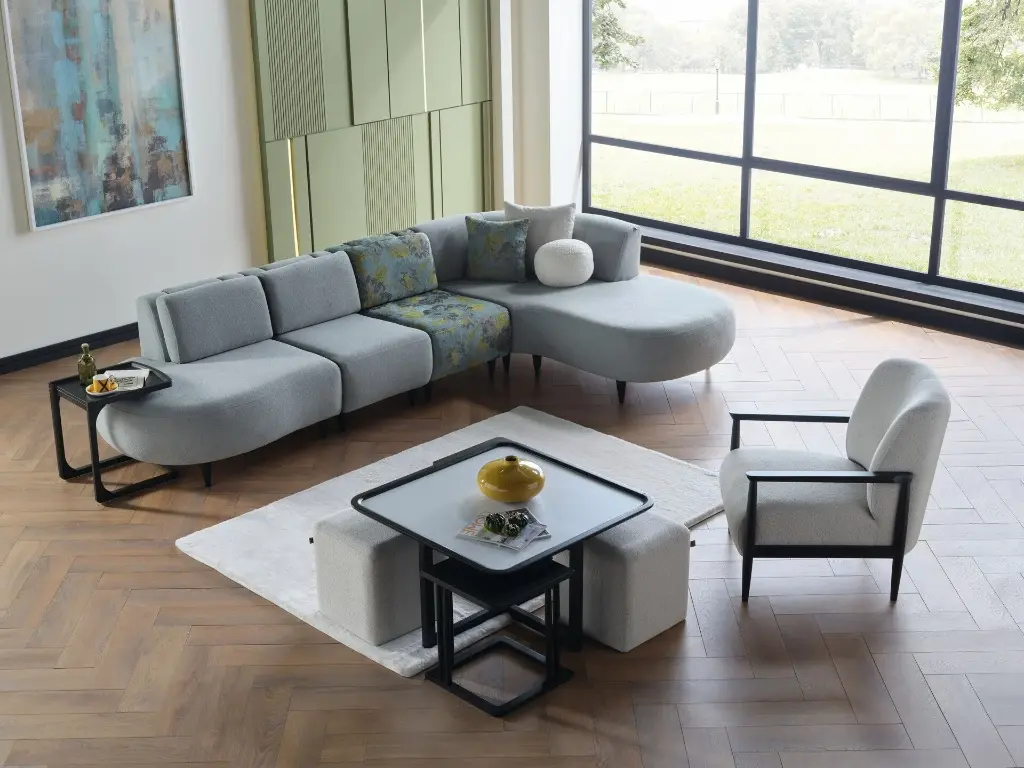 Teddy Ecksofa Wassergrün