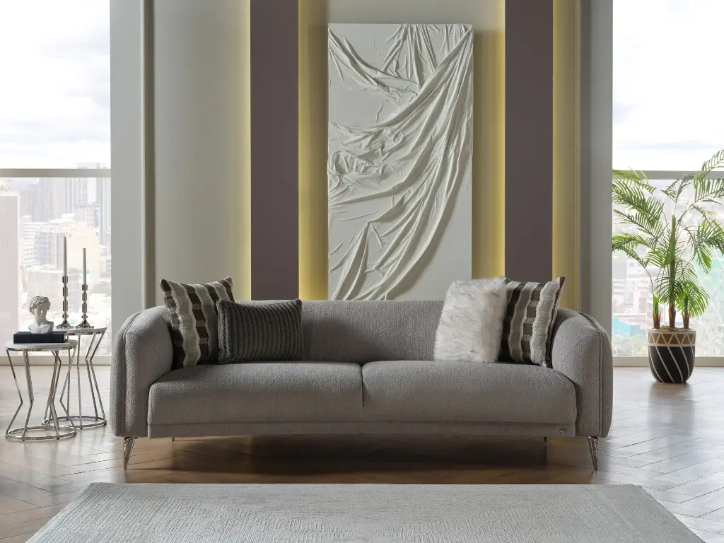 Aysa X Üçlü Koltuk Sabit Gri