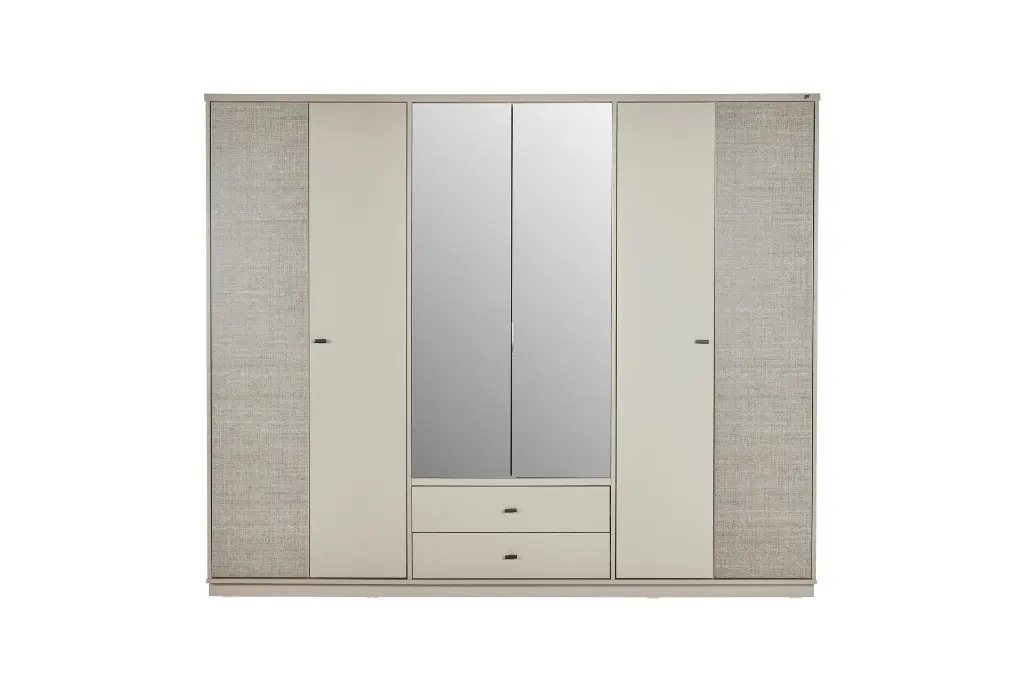 [22TRV2006DWKM] TRUVA 6 KAPAKLI DOLAP ERCİYES KREM/TRUVA TEKSTİL 