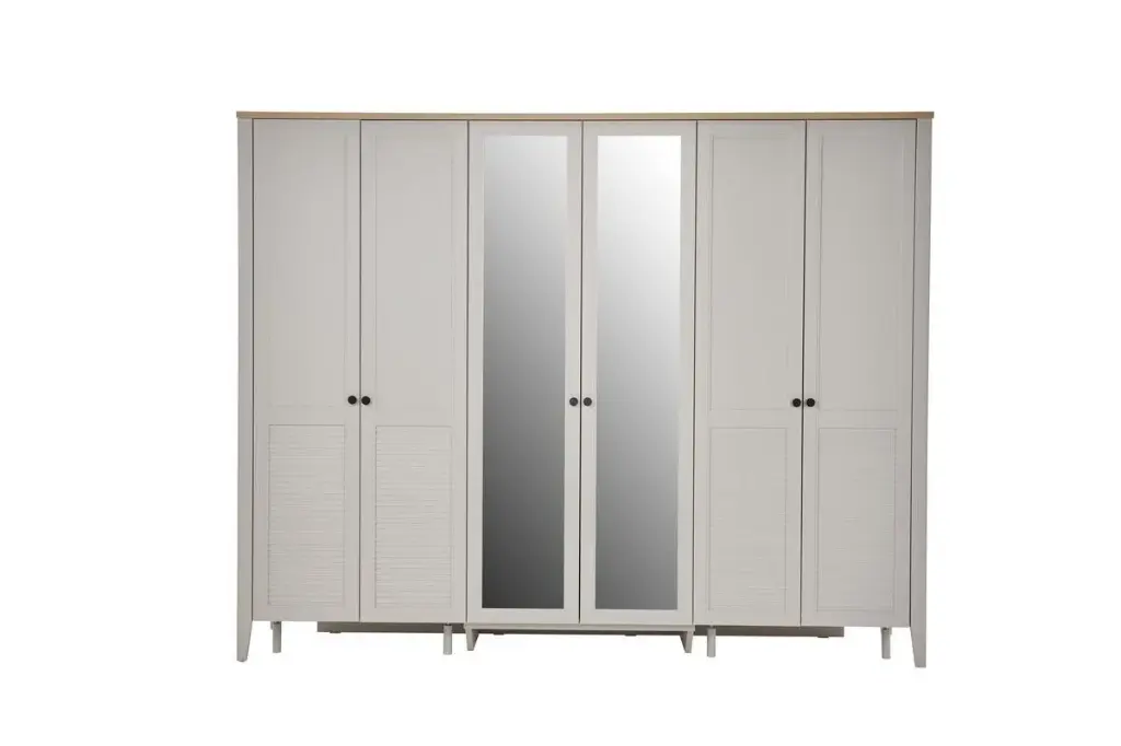 FIONA 6 KAPAKLI DOLAP SEREZ GRI/FİONA MEŞE