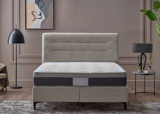 [27ACLD160200CTKM] A-CLOUD Boxspringbett mit Stauraum , CREME  , 160x200