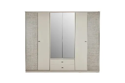 [22TRV2006DWKM] TRUVA 6 KAPAKLI DOLAP ERCİYES KREM/TRUVA TEKSTİL 