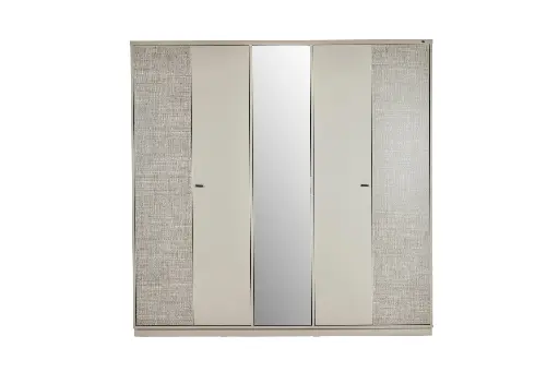 [22TRV2005DWKM] TRUVA 5 KAPAKLI DOLAP ERCİYES KREM/TRUVA TEKSTİL