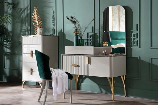 [22SRR2100DDFF] SERRA MAKYAJ MASASI SERRA GRİ/SERRA MERMER